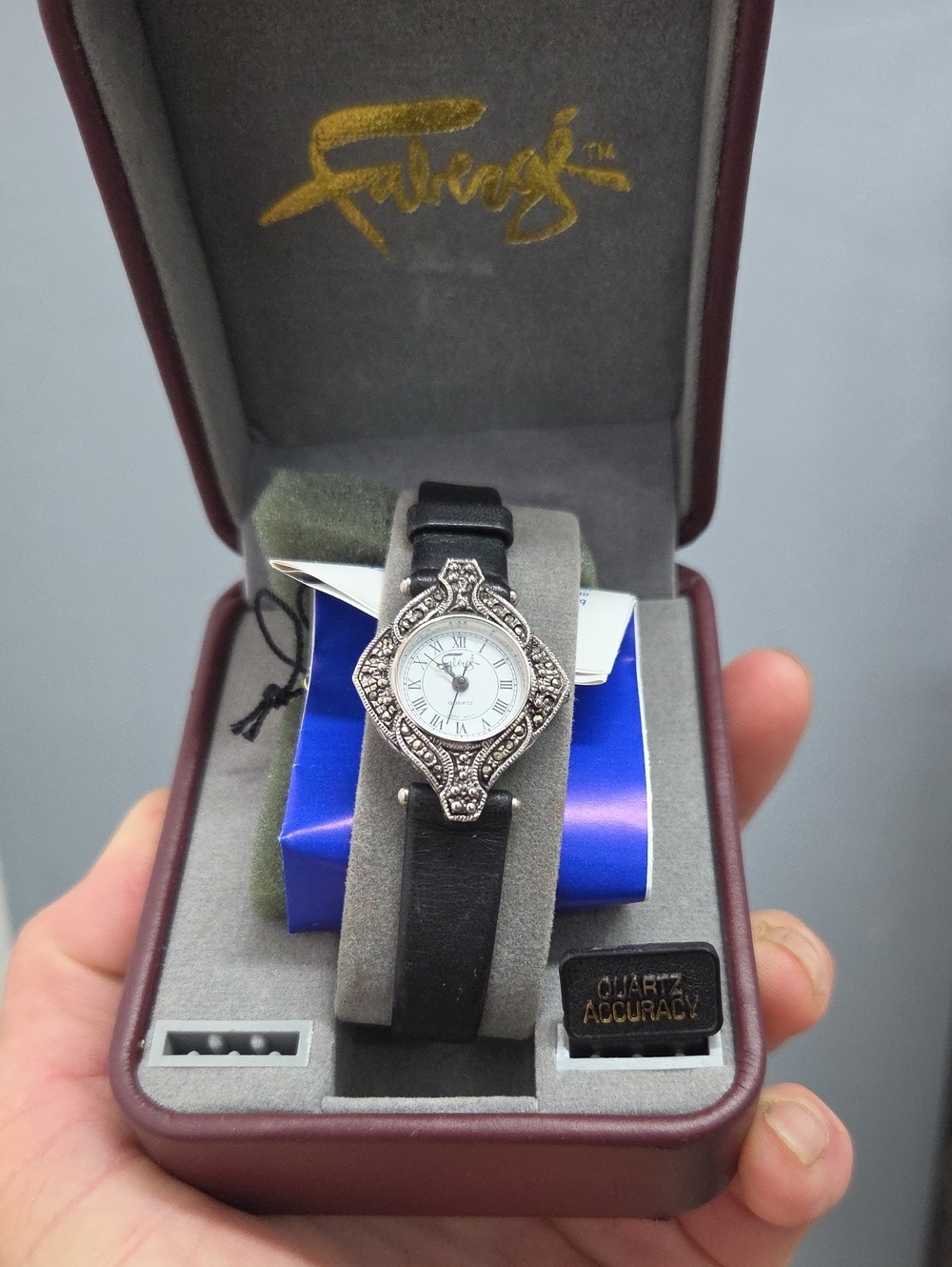 Faberge Watch With Marcasite - New In Box